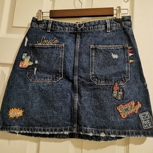 zara mini denim skirt